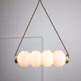 Mid-century opaline & brass pendant lamp