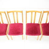Ensemble de quatre chaises de salle à manger des années 1970, Tchécoslovaquie