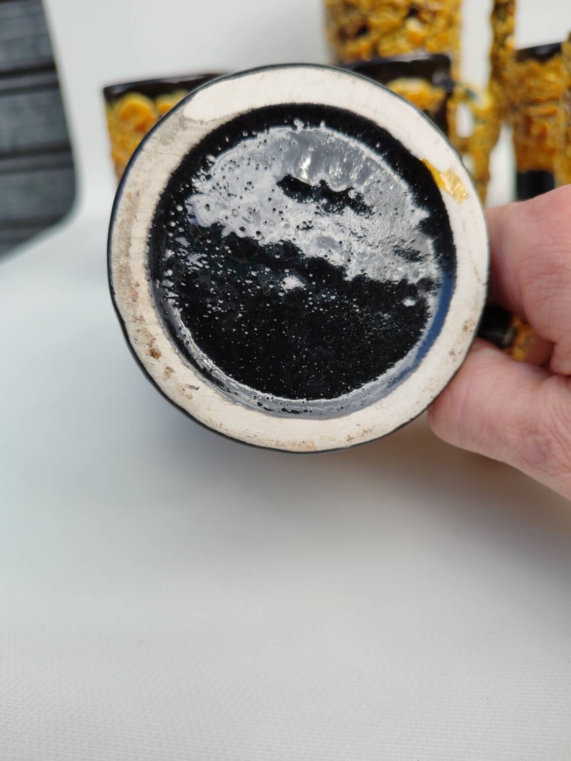 Rare ceramic beer service from Vallauris, created by LUC. 1960s.