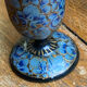 Pair of Kashmiri candlesticks, lacquered papier-mâché