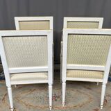 Set of four classic Louis XVI armchairs. Solid wood.