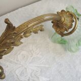 Bronze wall lamp with green tulip