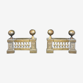 Pair of andirons empire bronze