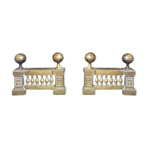 Paire de chenets empire - bronze