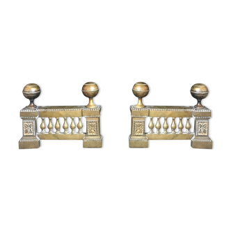 Pair of andirons empire bronze