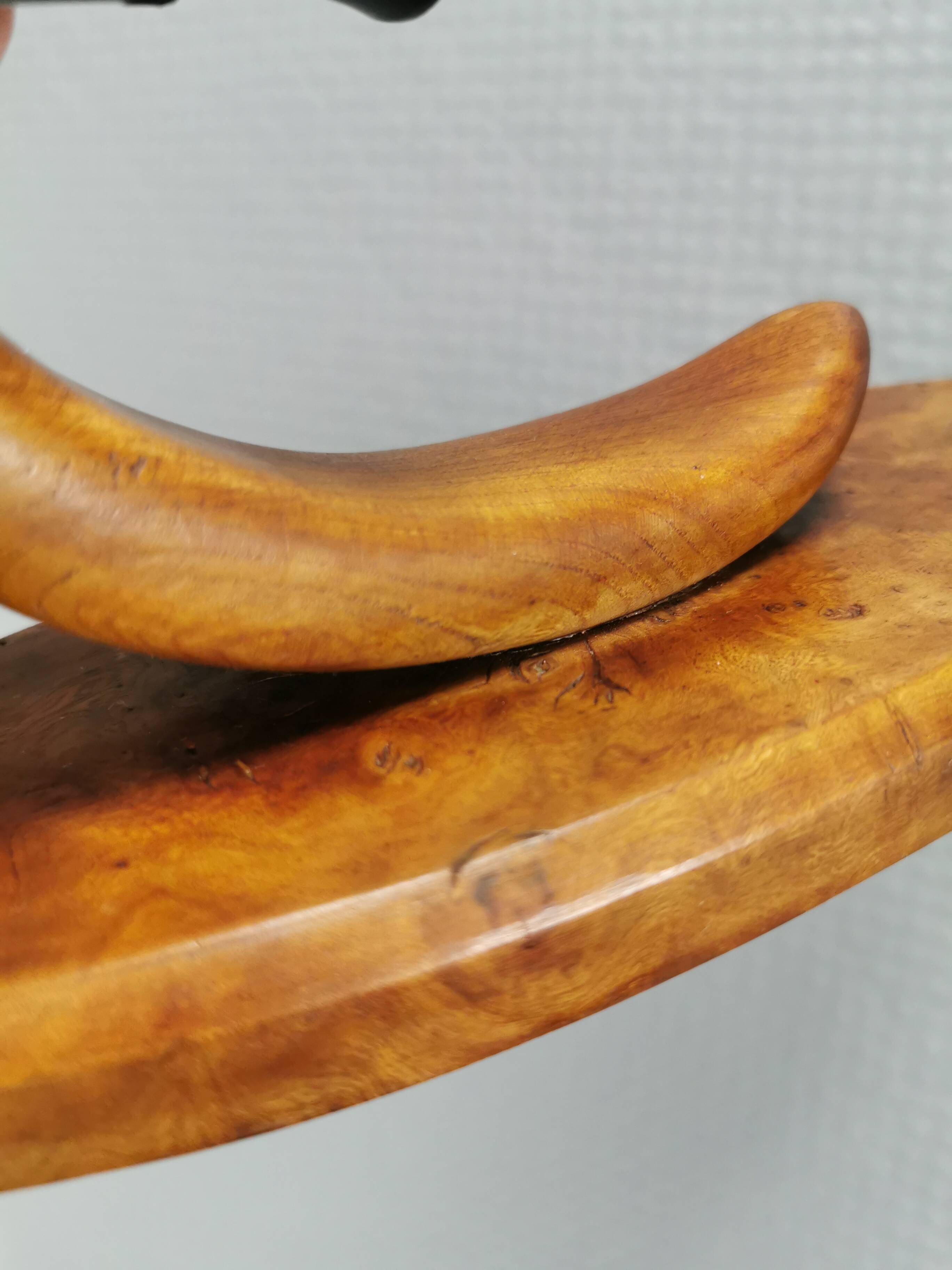 A set of old wall lamps in walnut.