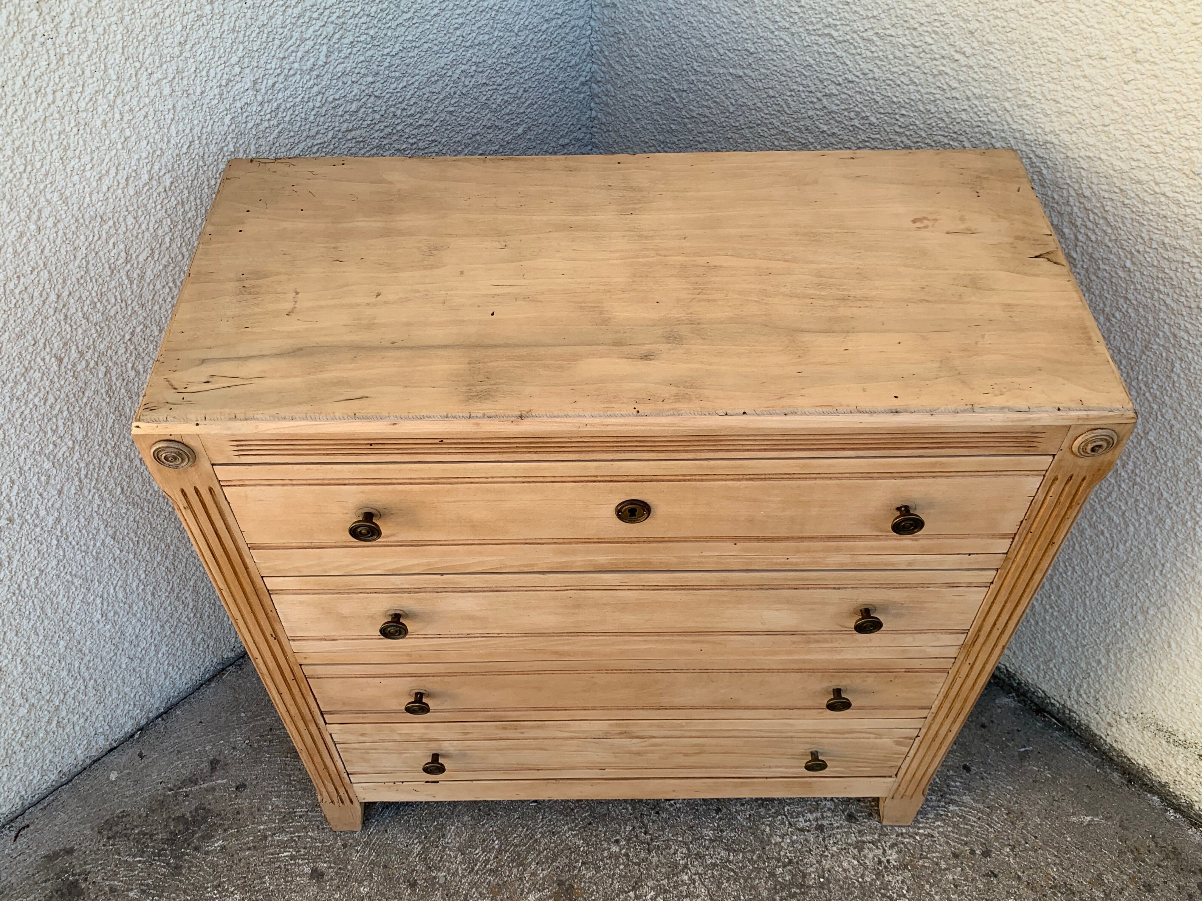 Parisian art deco chest of drawers raw wood