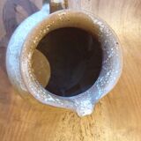 Handmade enameled stoneware pitcher