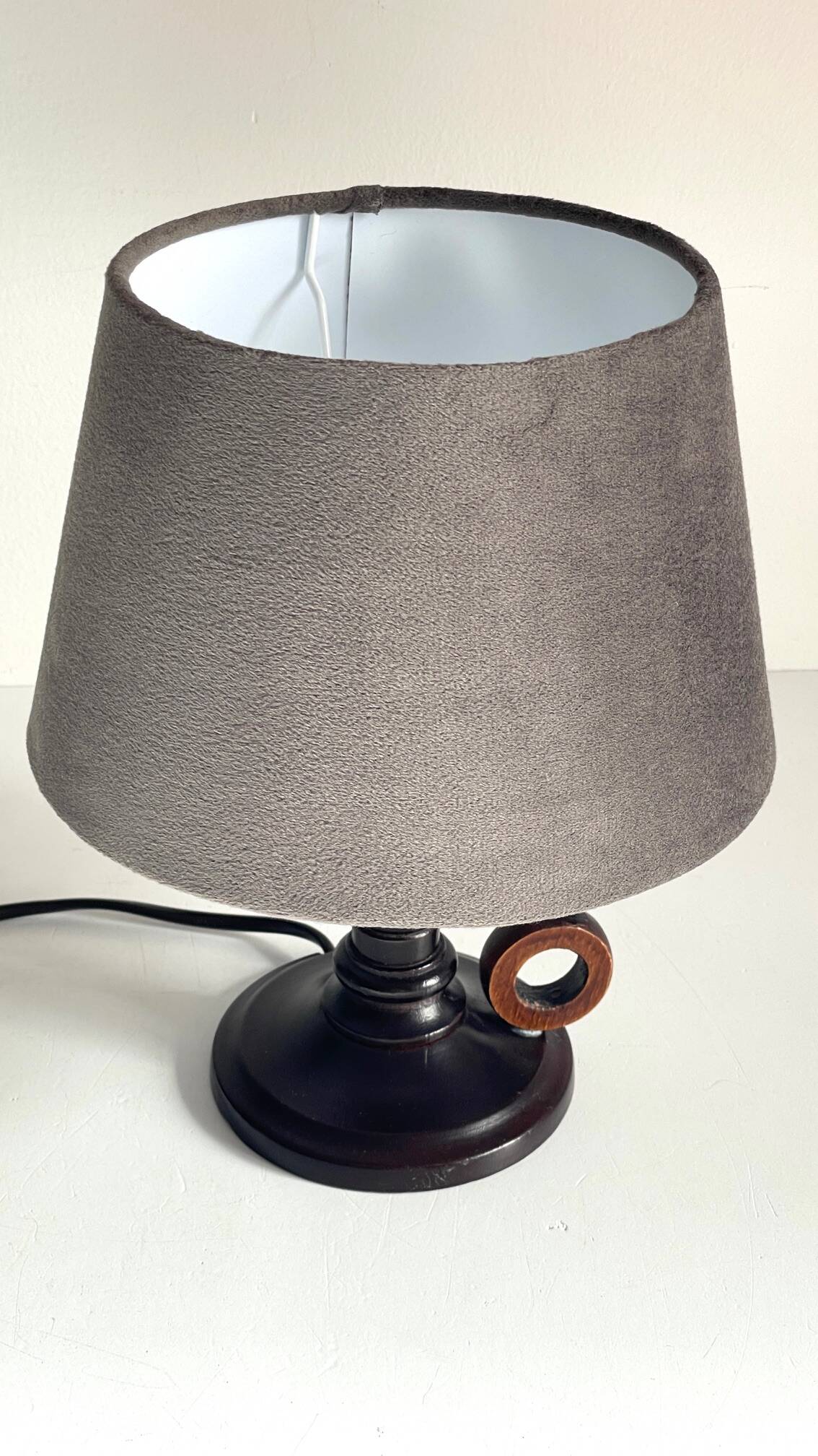 Vintage wooden candle holder lamp