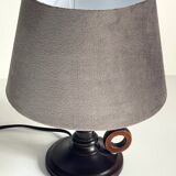 Vintage wooden candle holder lamp