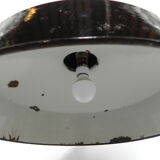 Industrial hanging lamp with enamelled shade