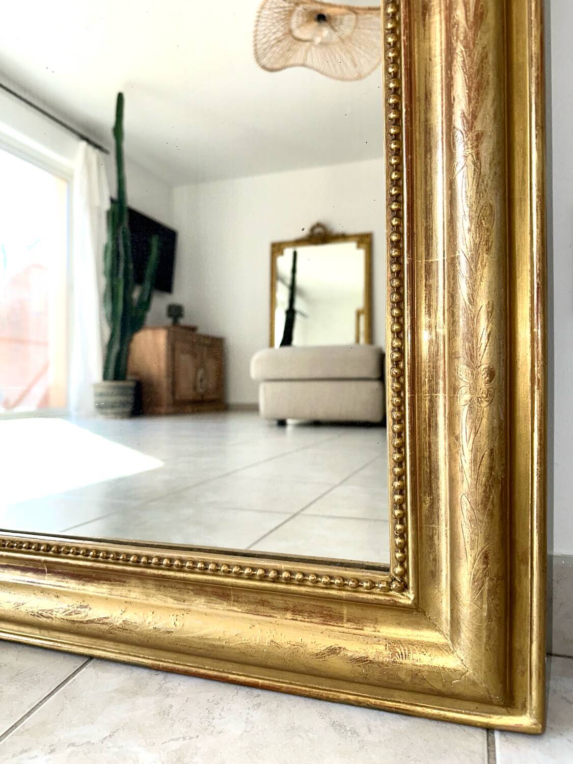 Miroir Louis-Philippe à fronton, XIXème