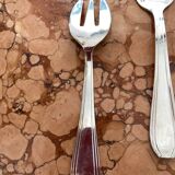 12 dessert forks, cake