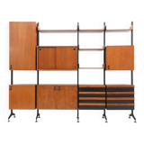 Teak bookshelf with four compartments, 1960s