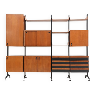 Teak bookshelf with four compartments, 1960s