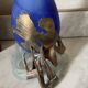 glass paste vase signed, bronze mount