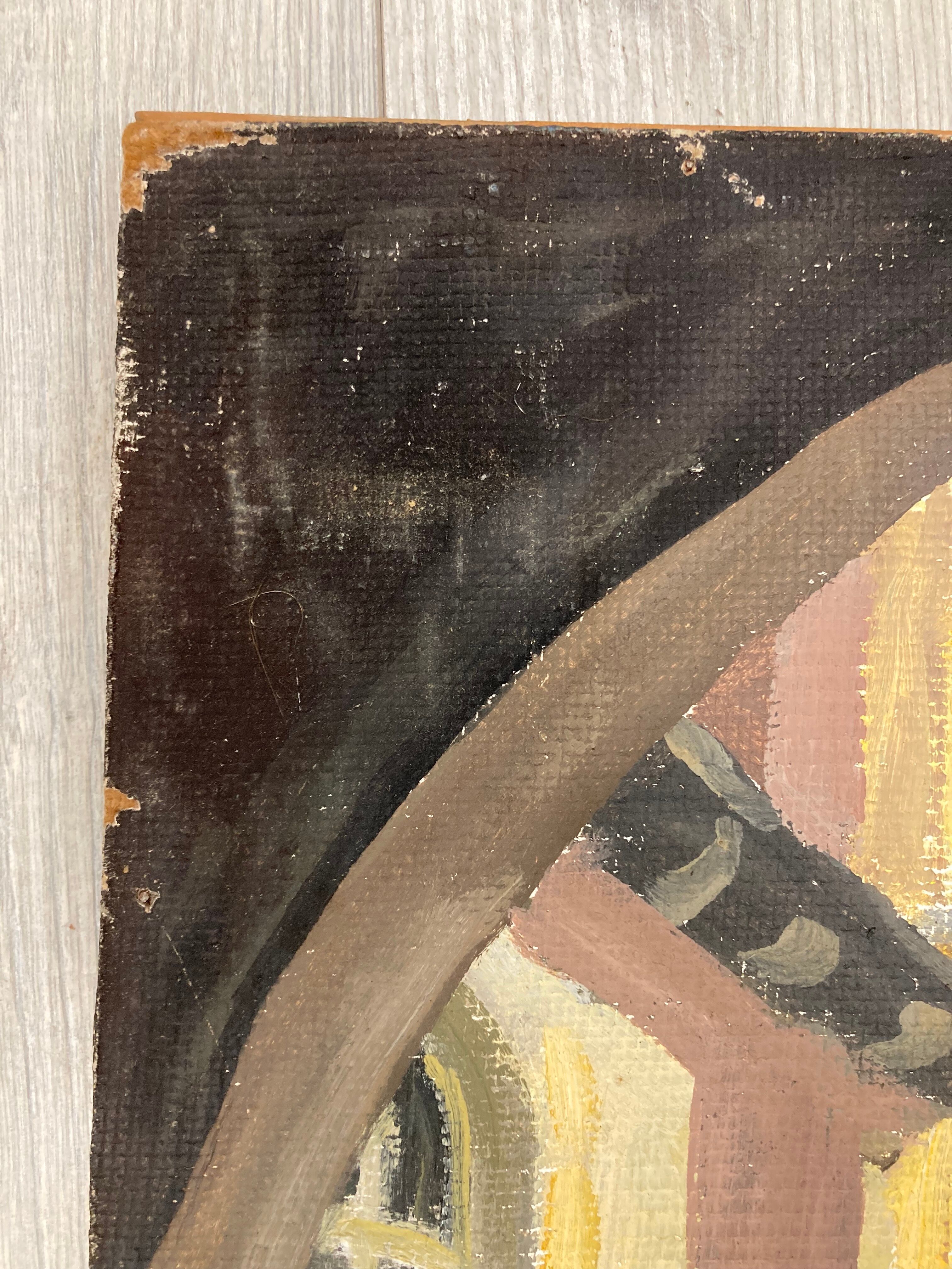 Oil on vintage panel