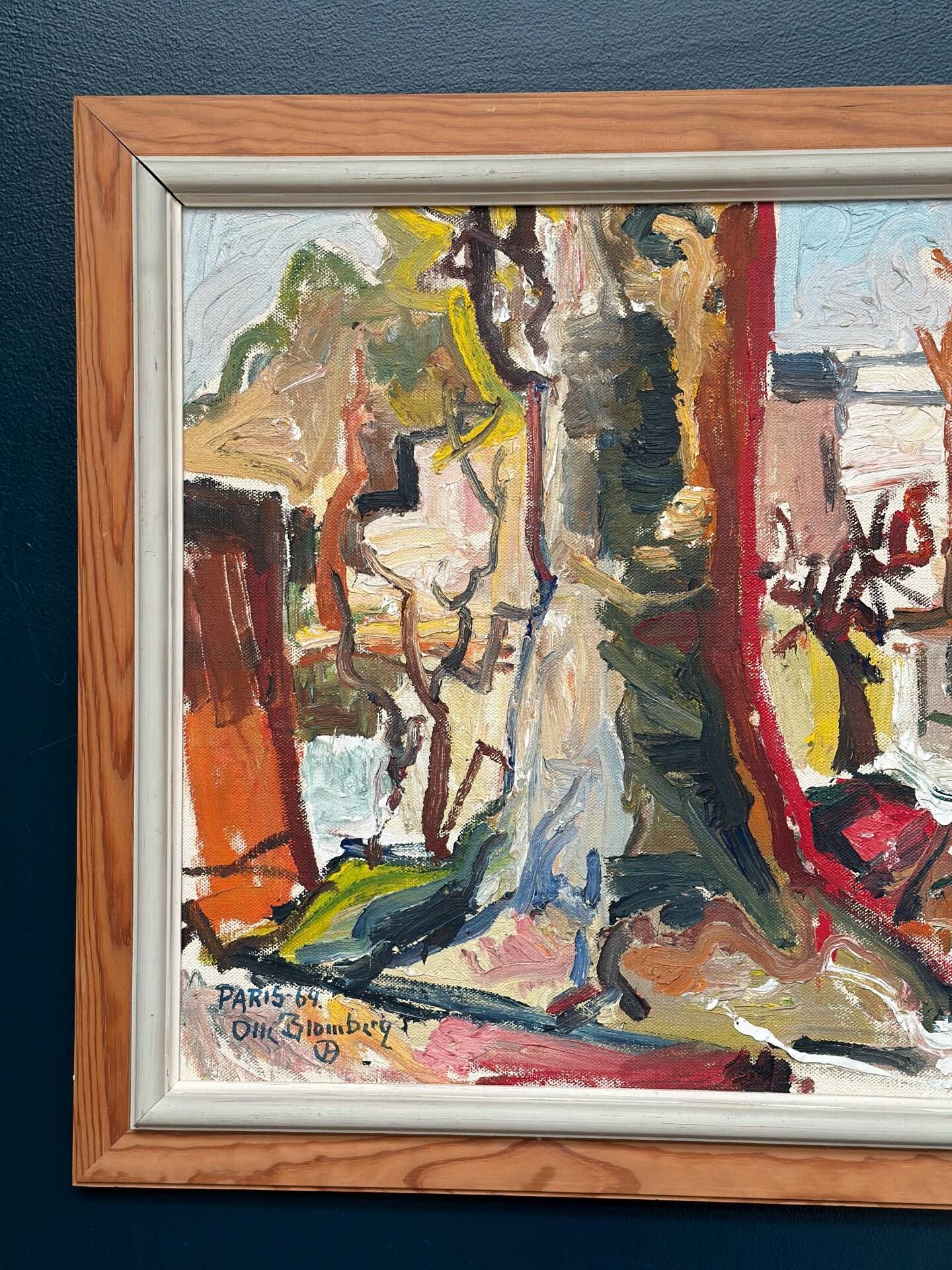 Original Swedish Oil On Panel – Paris (1964) – Olle Blomberg
