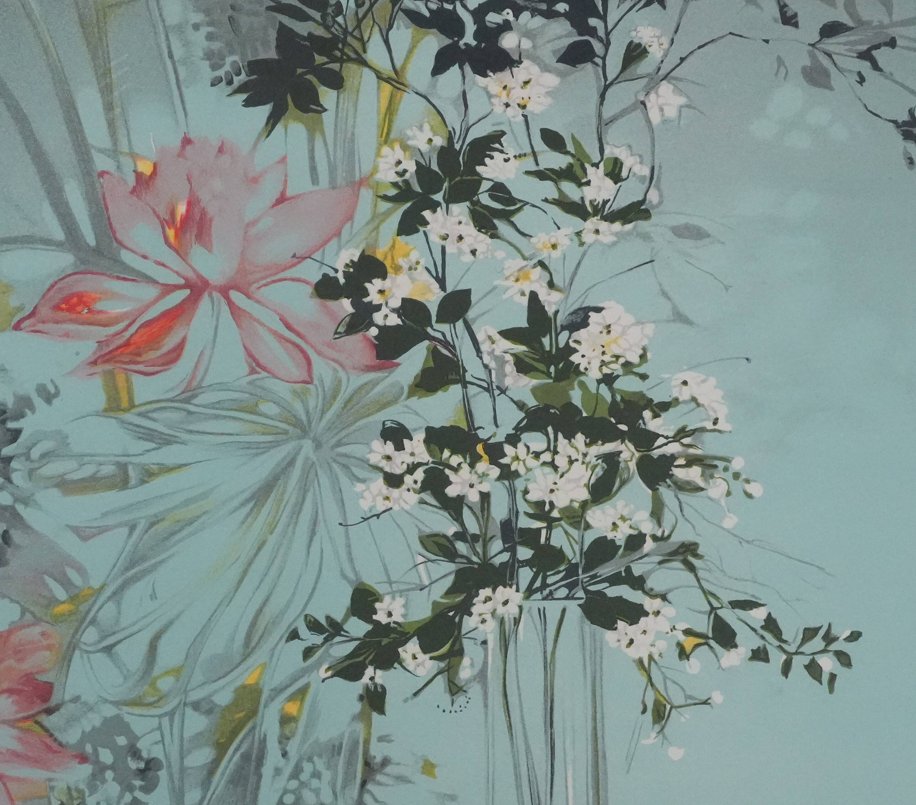 Michel henry: the flowers in the wind, signed original lithograph.