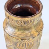 Vintage Scheurich vase from the 60s, yellow and brown Amsterdam decor