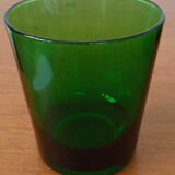 Lot de six verres verts vintage