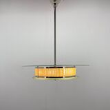 1940s Rare Italian Chrome & Glass  Chandelier, Restored