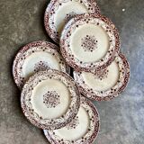 6 Jules Vieillard ironstone flat plates, "Louis XV" service