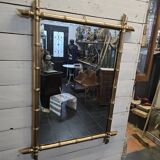 Ancien miroir bois bambou