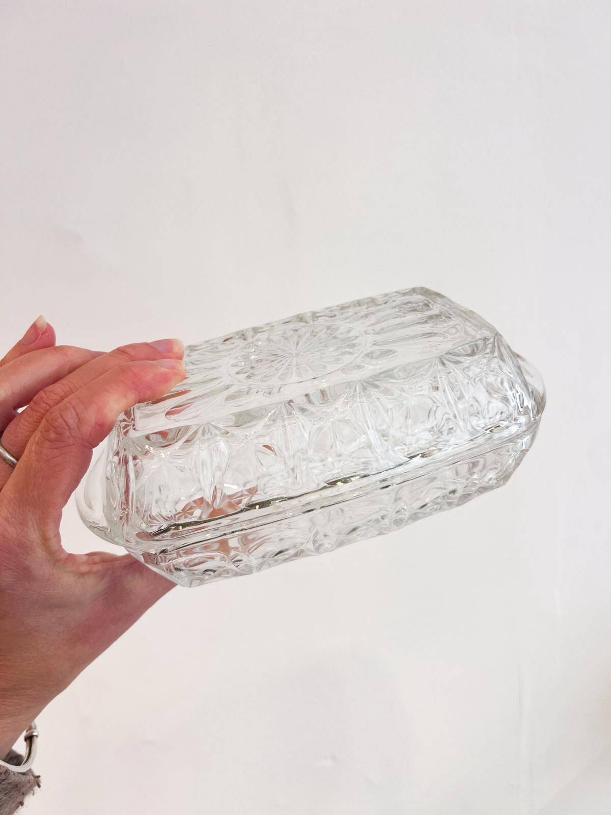 Vintage glass butter dish