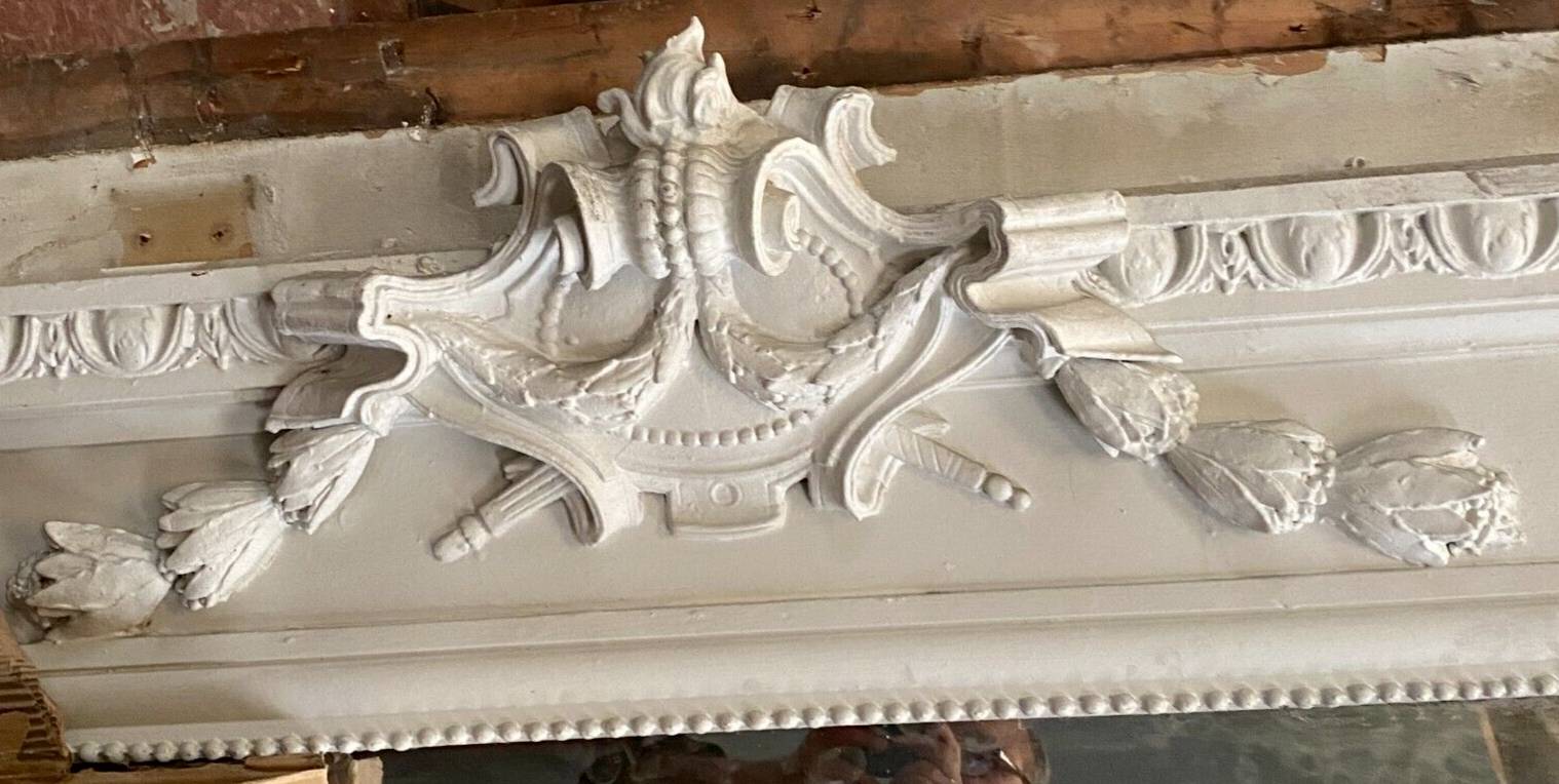 Napoleon III style mirror in carved wood and stucco 19th century