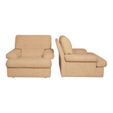 Danish Set of Armchairs Soft Cuschion Comfortable Wool Upholstery