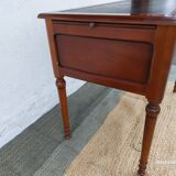 Black leather desk with extensions