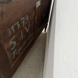 Louis XVI style mahogany commode with a grey veined marble top, 19th century