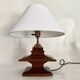 Wooden lamp, new 2M fabric cable, cotton lampshade