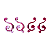 Set 4 enamelled cast iron hooks