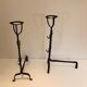 Pair of wrought iron landiers. french work ,seventeenth century