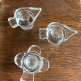 Set of 3 glass candle holders