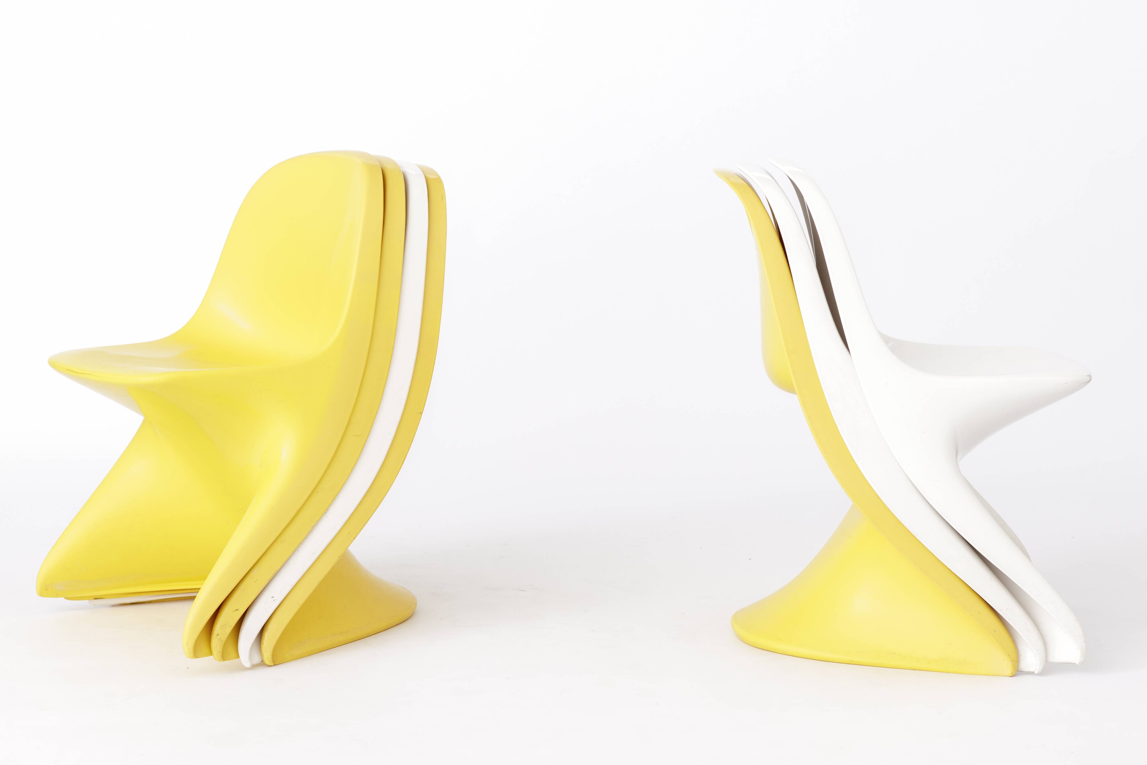 7 children's chairs cassalino by alexander begge, 1970s for manufacturer casala, germany