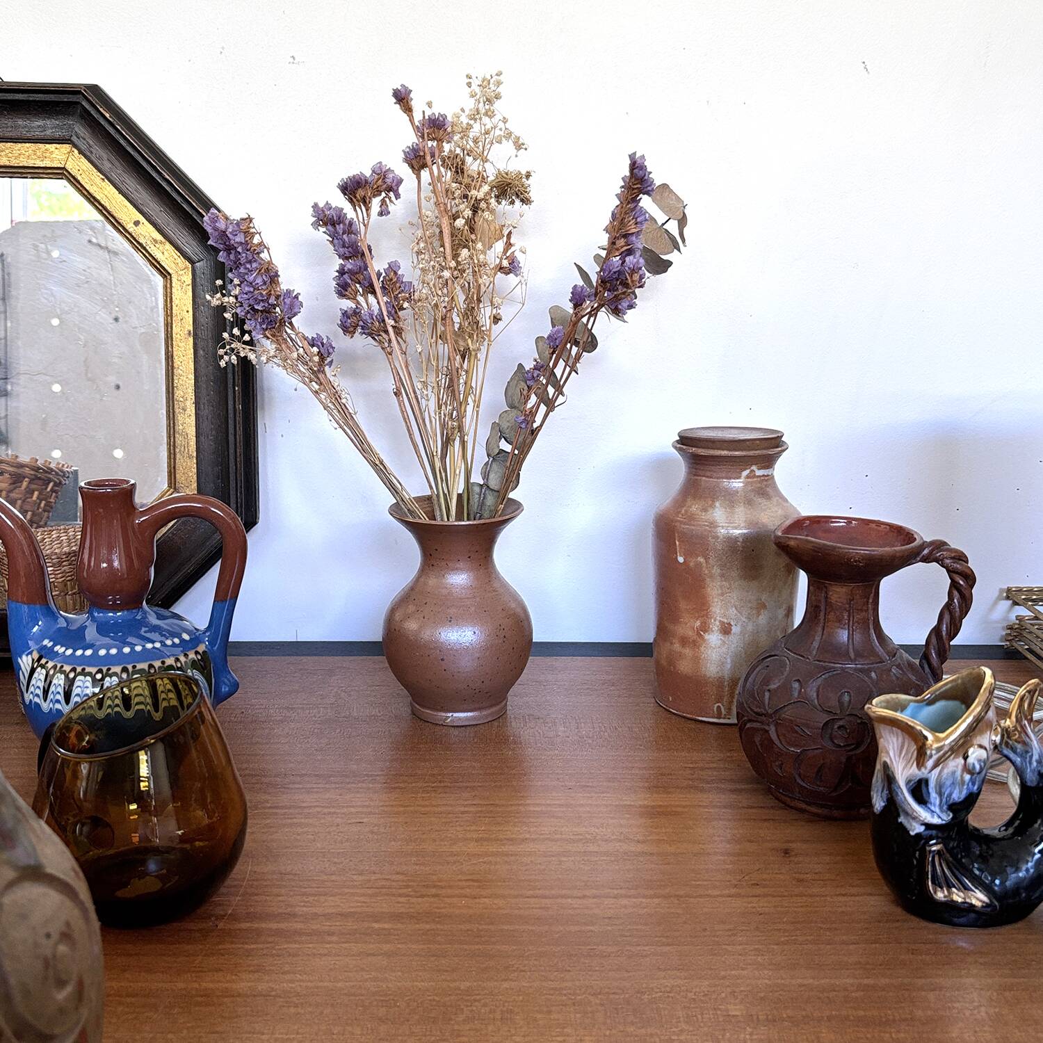 Satin stoneware vase