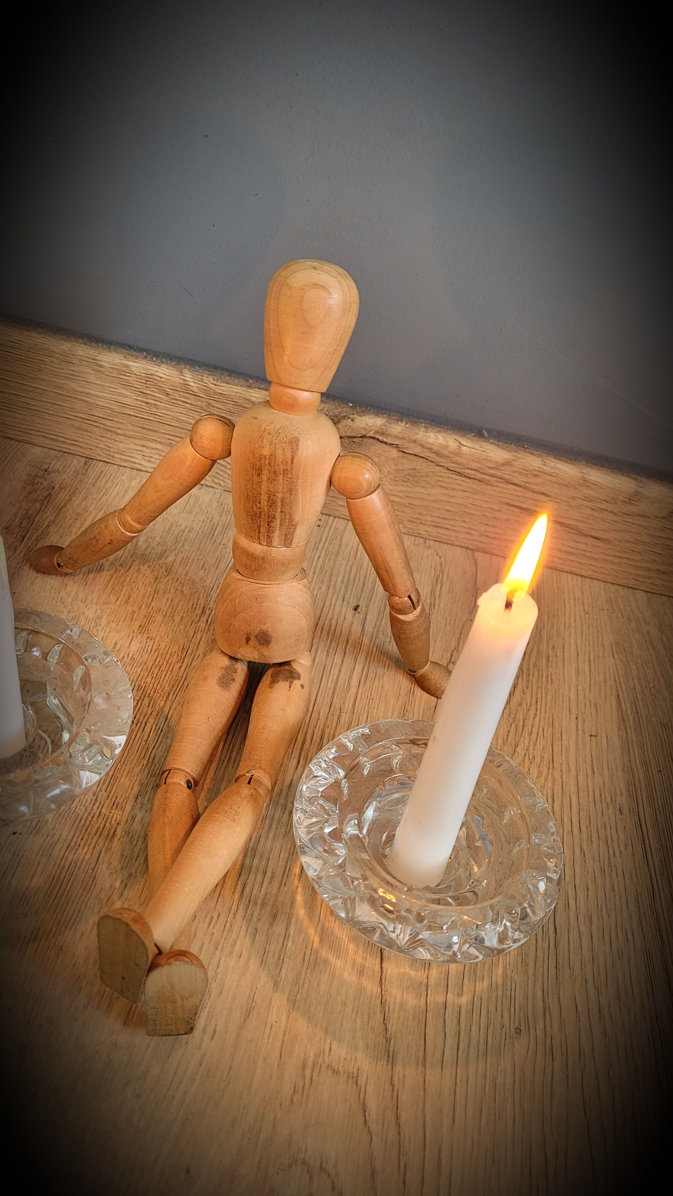 Duo candlesticks glass reims 2