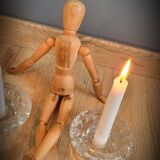 Duo candlesticks glass reims 2