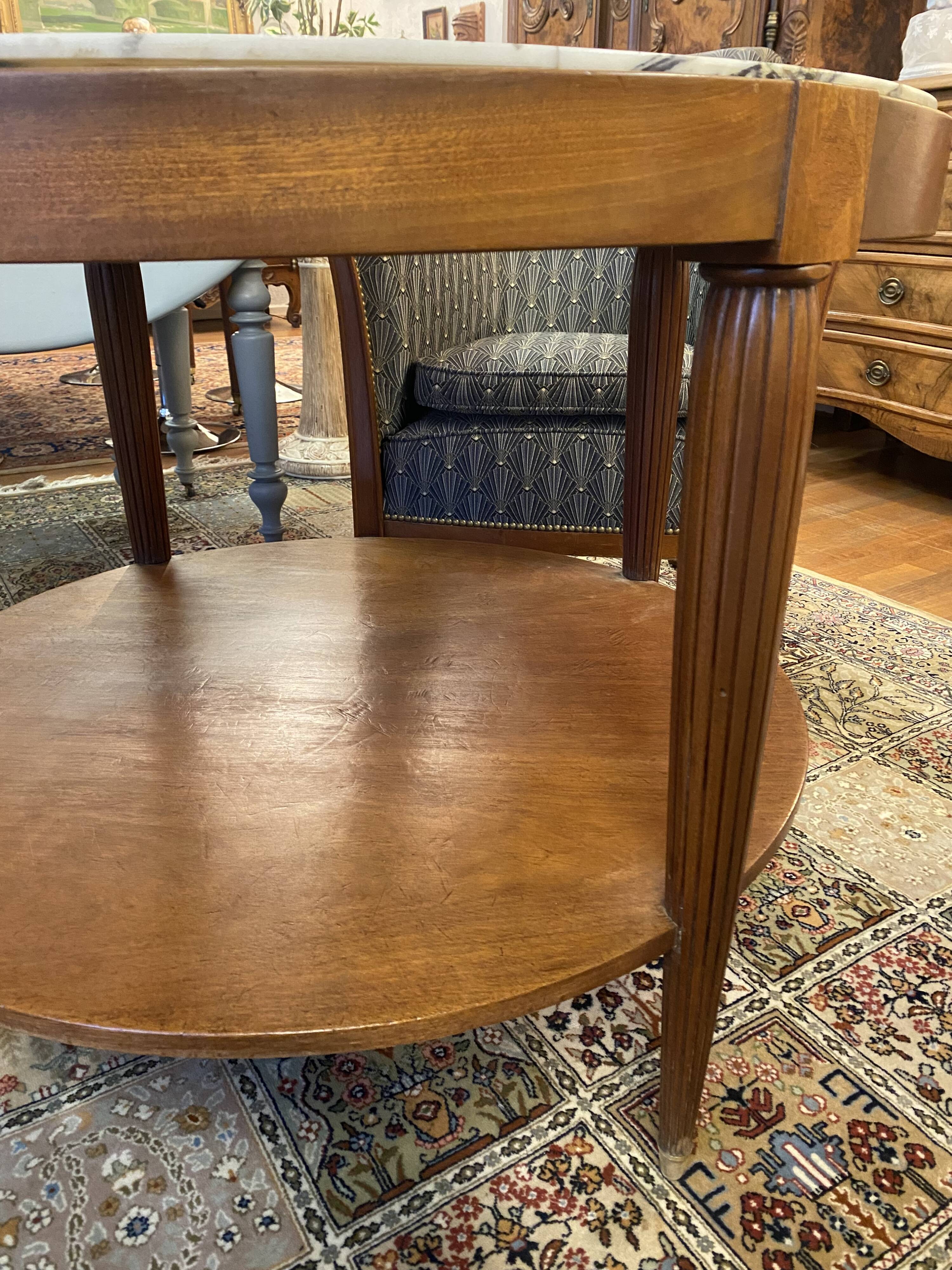 Art deco pedestal table, marble top