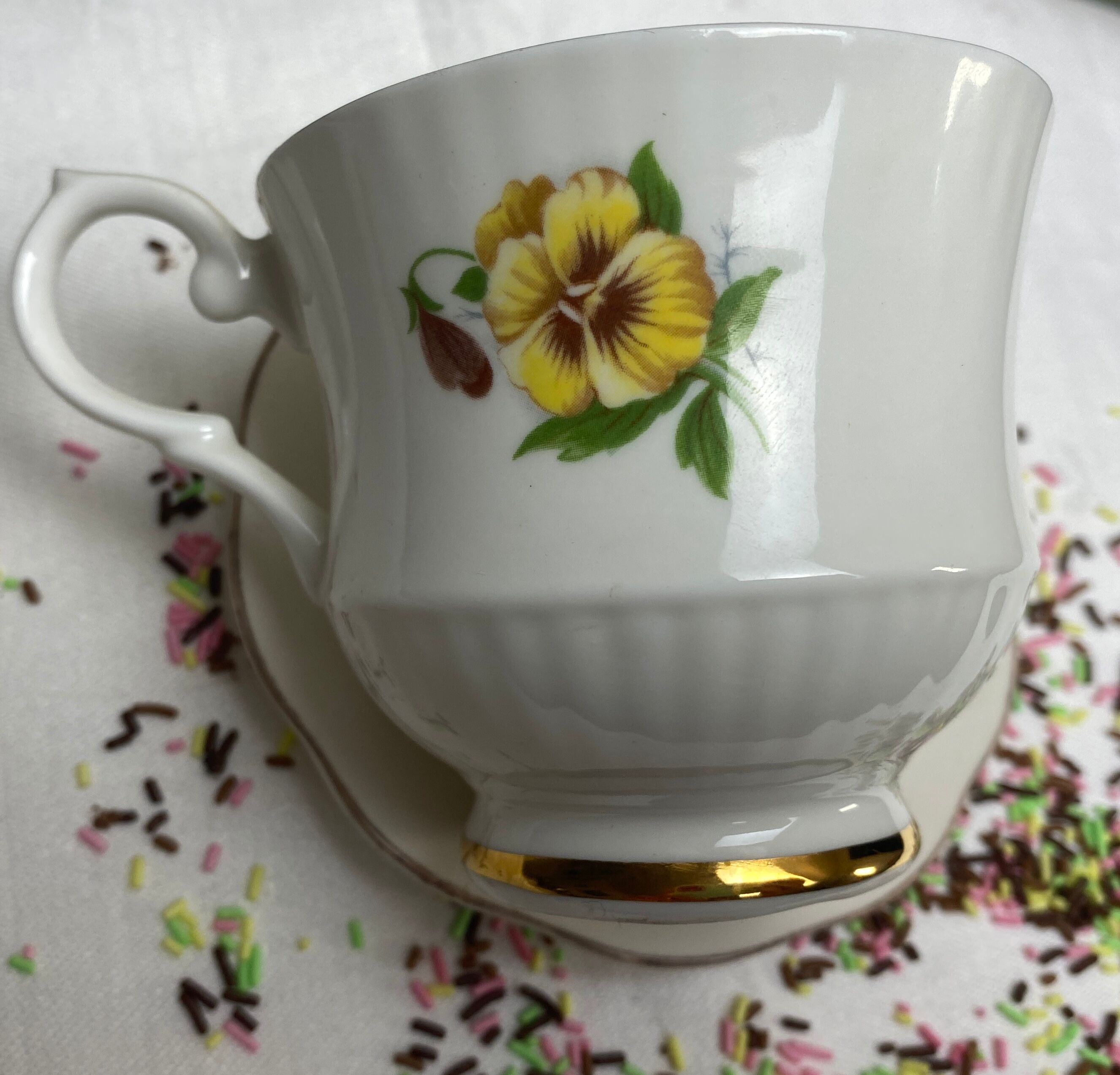 Antique porcelain cup and sub-cup