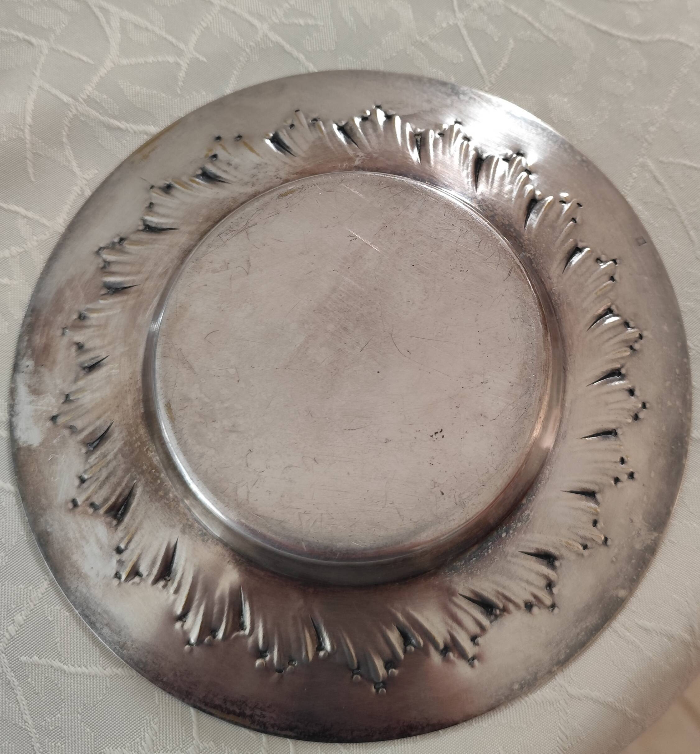small plate / vintage silver-plated bowl