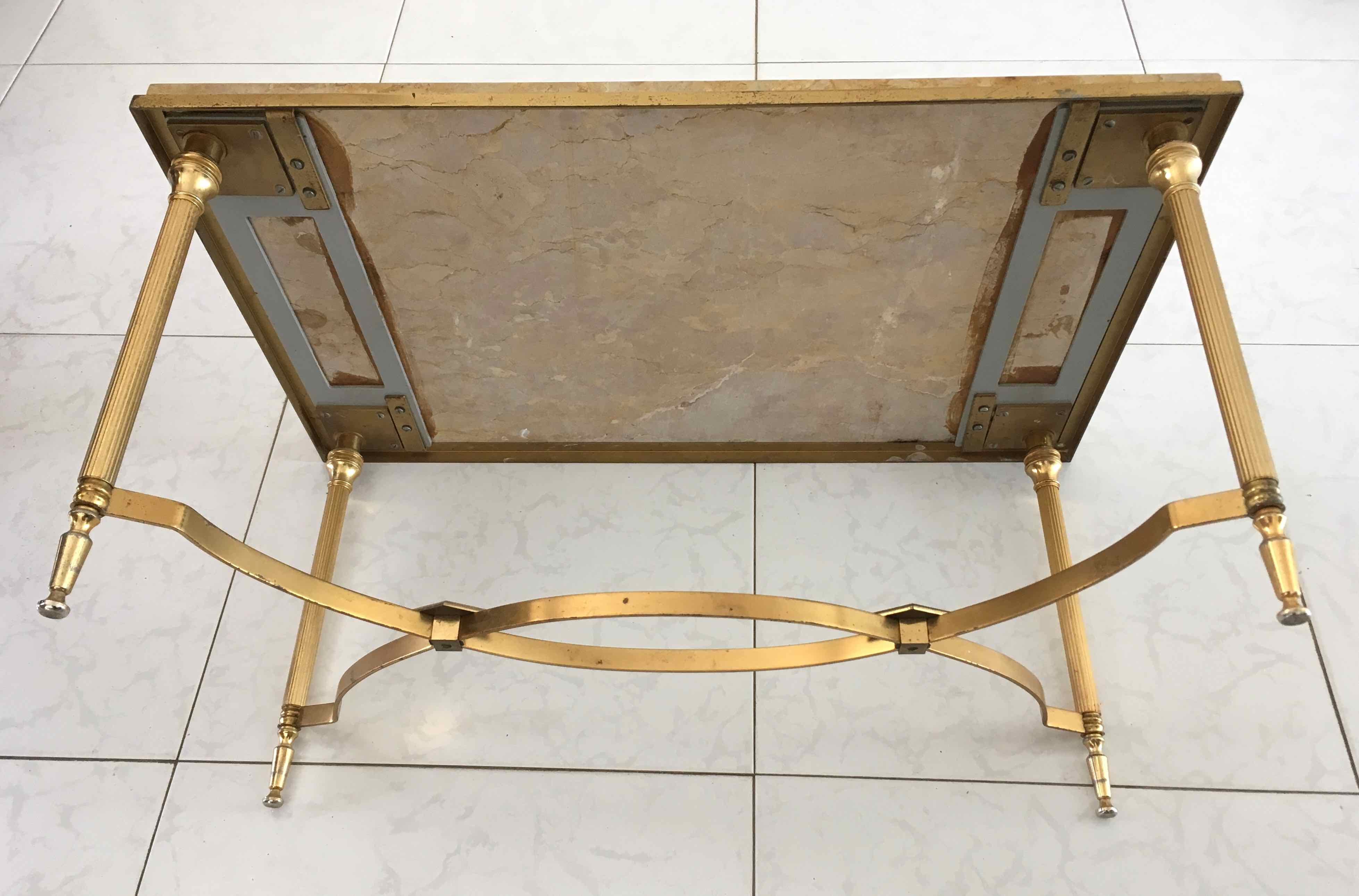 Marble and gilded metal coffee table