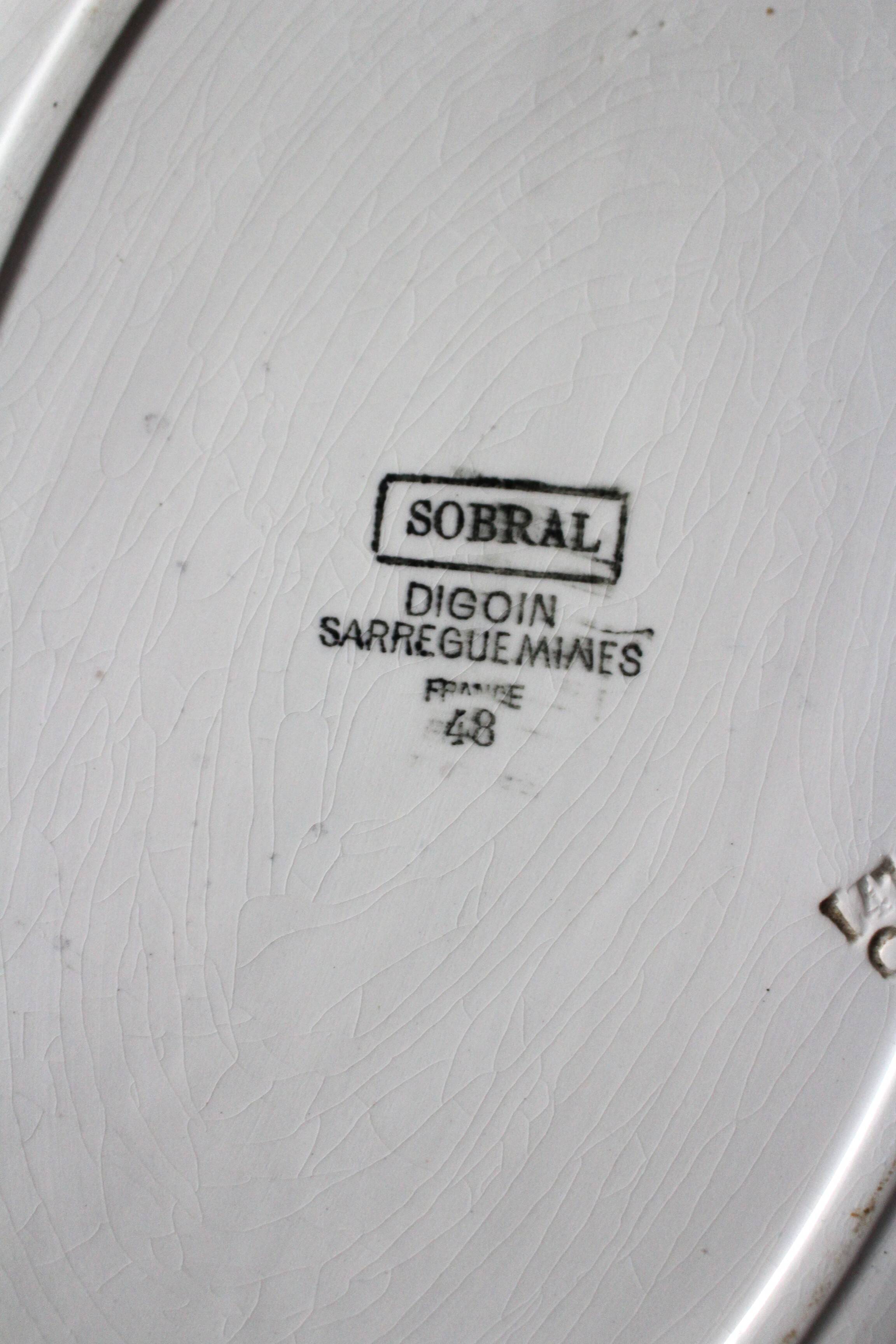 Oval Plate Boulogne Digoin Sarreguemines