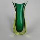 Murano Sommerso vase in green and amber yellow glass, 1960s
