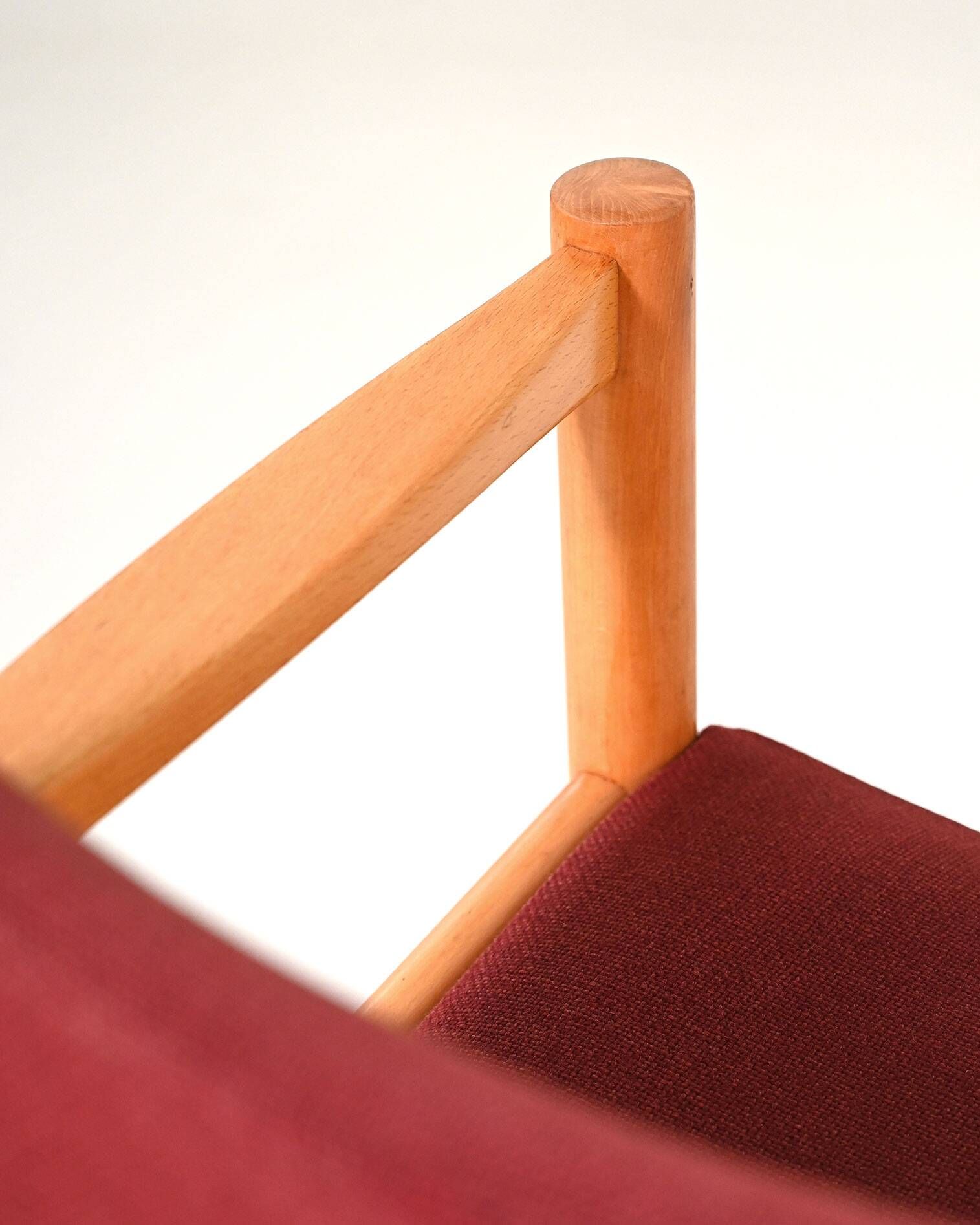Set of 6 beech armchairs, Denmark, 1960s