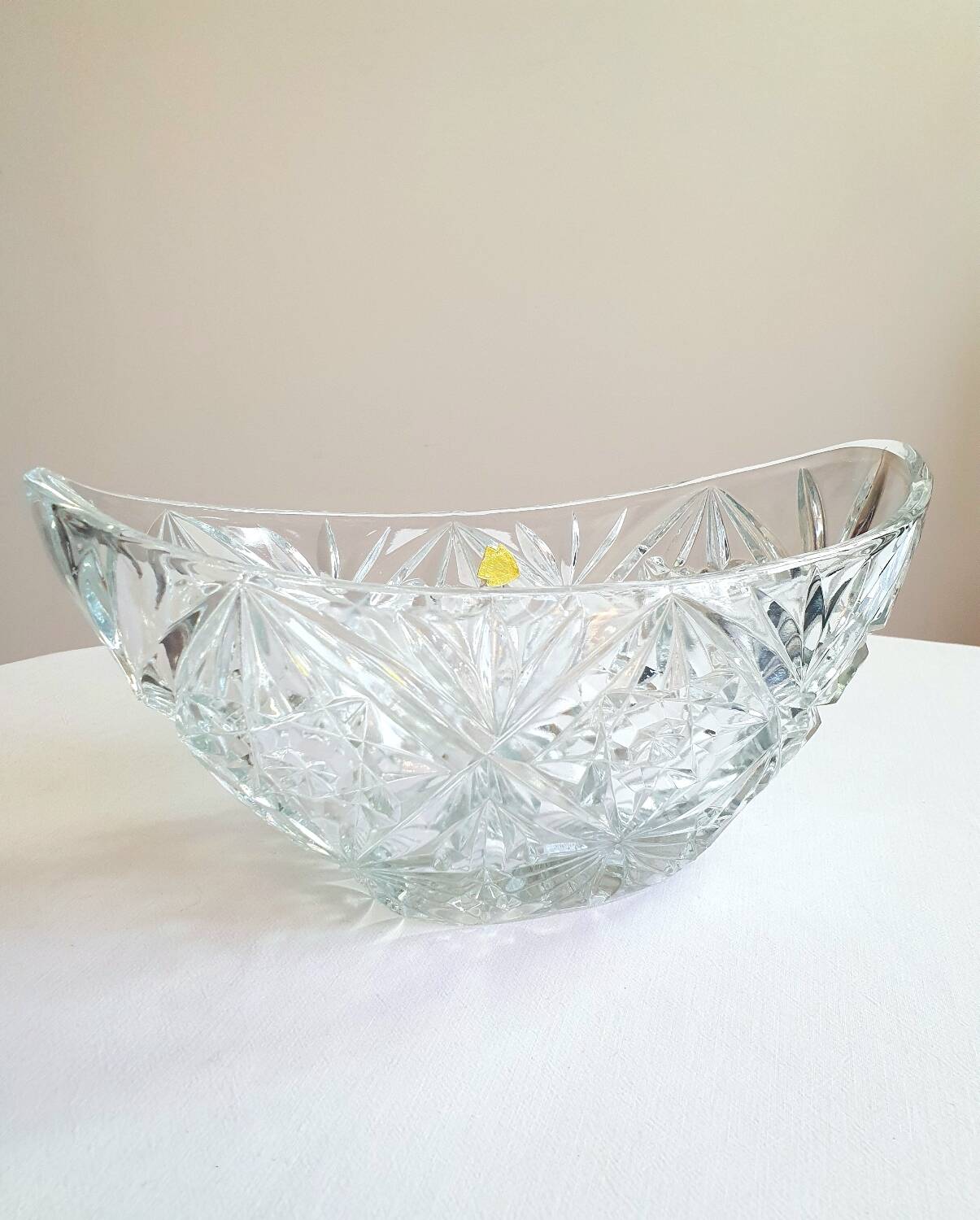 Large Bohemian crystal bowl, 1960s