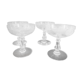 Series of 4 crystal champagne glasses